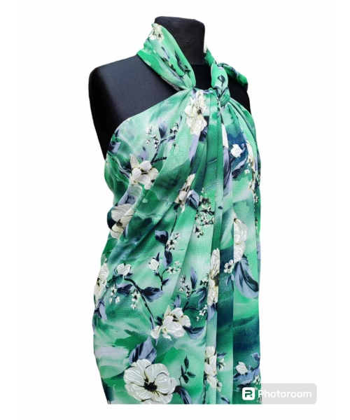 Duża sukienka plażowa - eleganckie PAREO XXL odcienie zieleni